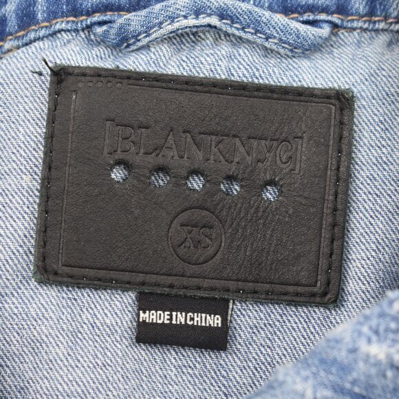 Blank NYC Distressed‎ Jean Jacket Size X-Small Color Blue Gently Used Condition - Picture 4 of 5